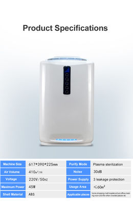 Purificador ULTRAVIOLETA del aire del hogar con el Photocatalyst HEPA del plasma y filtro activo del carbono para 60 M2 de sitio